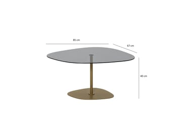 Karamea 85 cm Ovalt Soffbord i Glas och Metall - Grå - Möbler - Vardagsrum - Soffbord & vardagsrumsbord - Soffbord