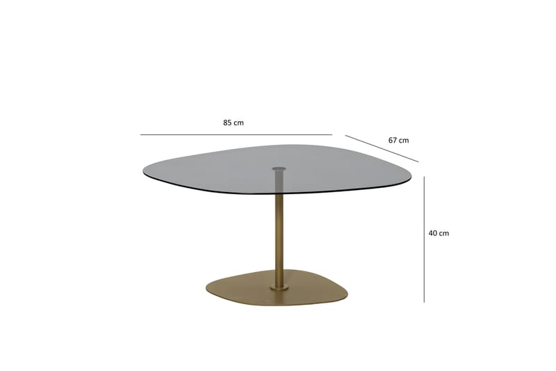 Karamea 85 cm Ovalt Soffbord i Glas och Metall - Grå - Möbler - Vardagsrum - Soffbord & vardagsrumsbord - Soffbord