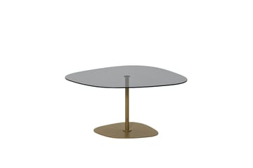 Karamea 85 cm Ovalt Soffbord i Glas och Metall - Grå - Möbler - Vardagsrum - Soffbord & vardagsrumsbord - Soffbord