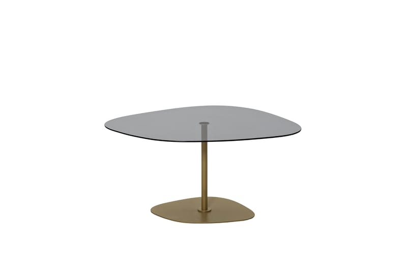 Karamea 85 cm Ovalt Soffbord i Glas och Metall - Grå - Möbler - Vardagsrum - Soffbord & vardagsrumsbord - Soffbord