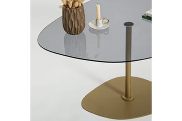 Karamea 85 cm Ovalt Soffbord i Glas och Metall - Grå - Möbler - Vardagsrum - Soffbord & vardagsrumsbord - Soffbord