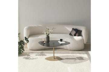 Karamea 85 cm Ovalt Soffbord i Glas och Metall - Grå - Möbler - Vardagsrum - Soffbord & vardagsrumsbord - Soffbord