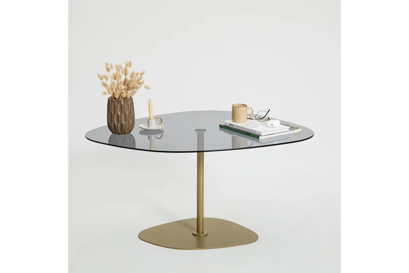 Karamea Soffbord 85 cm - Grå/Guld - Möbler - Vardagsrum - Soffbord & vardagsrumsbord - Soffbord