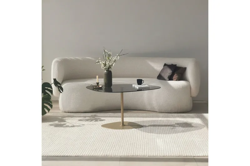 Karamea Soffbord 85 cm, Grå/Guld