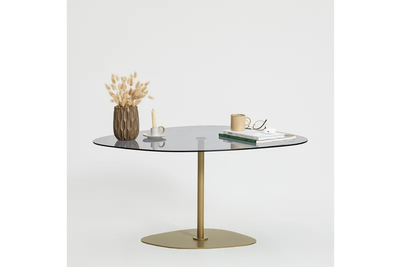 Karamea Soffbord 85 cm - Grå/Guld - Möbler - Vardagsrum - Soffbord & vardagsrumsbord - Soffbord