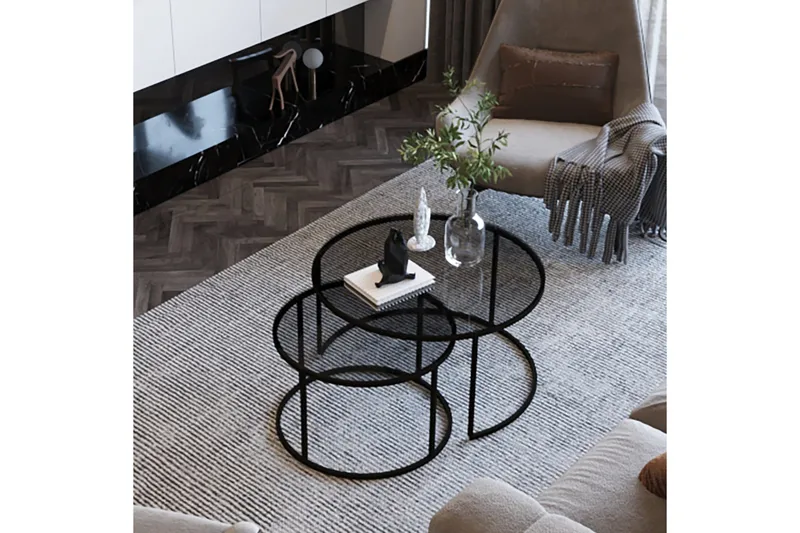 Kashiwa Soffbord 60 cm - Svart - Möbler - Vardagsrum - Soffbord & vardagsrumsbord - Satsbord