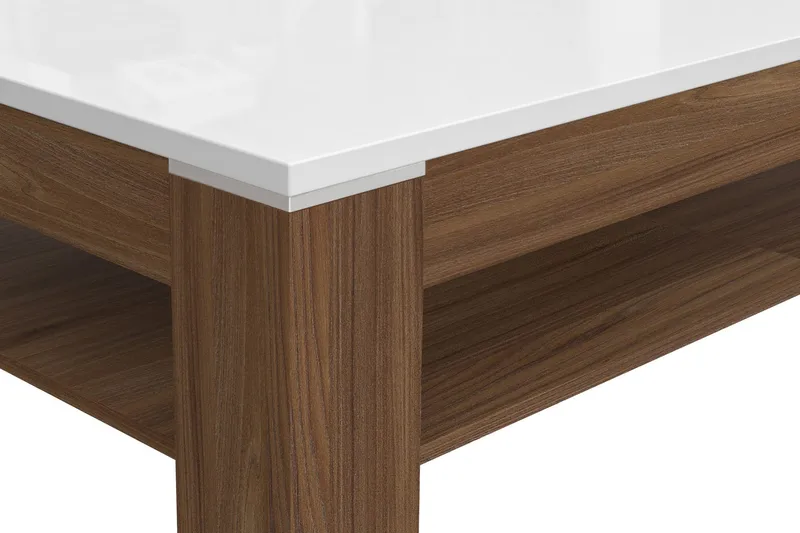 Keoisha Soffbord 120 cm med Förvaring Hylla - Valnötsbrun/Vit - Möbler - Vardagsrum - Soffbord & vardagsrumsbord - Soffbord