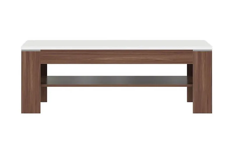 Keoisha Soffbord 120 cm med Förvaring Hylla - Valnötsbrun/Vit - Möbler - Vardagsrum - Soffbord & vardagsrumsbord - Soffbord