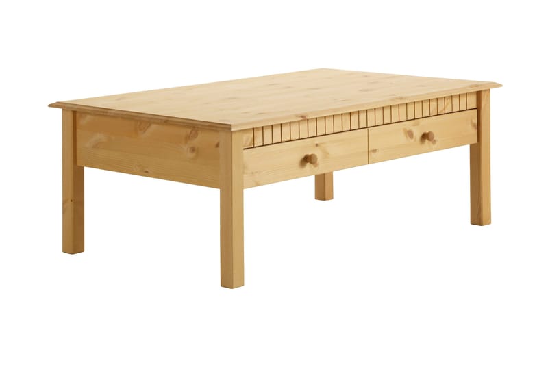 Kersey 110 cm Rektangulärt Soffbord med Lådor i Furu - Brun - Möbler - Vardagsrum - Soffbord & vardagsrumsbord - Soffbord