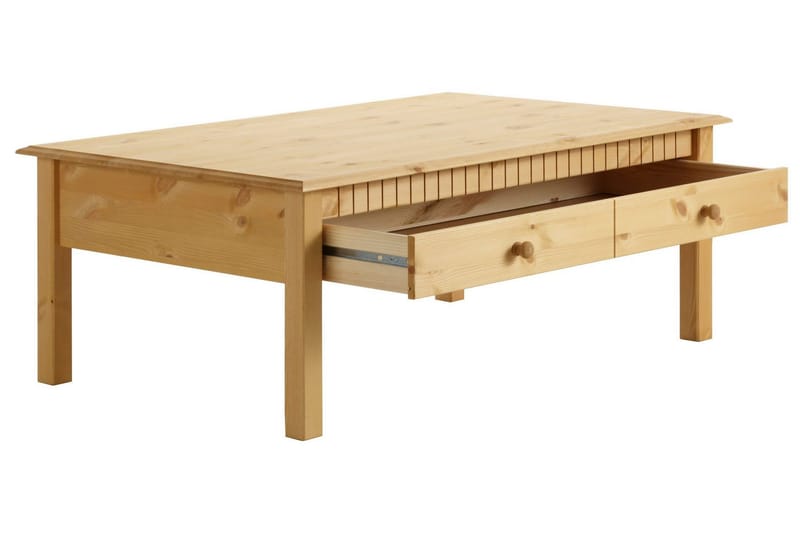 Kersey 110 cm Rektangulärt Soffbord med Lådor i Furu - Brun - Möbler - Vardagsrum - Soffbord & vardagsrumsbord - Soffbord
