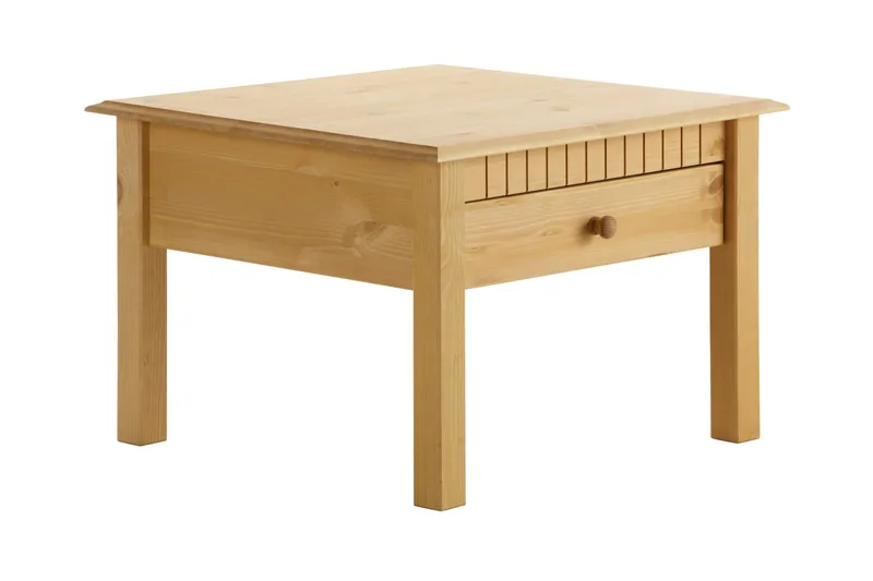 Kersey 60 cm Kvadratiskt Soffbord med Lådor i Furu, Brun