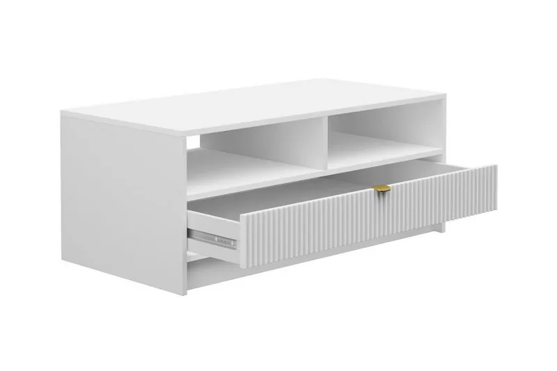 Kintore 50 cm Rektangulärt Soffbord med Lådor i Trä - Vit - Möbler - Vardagsrum - Soffbord & vardagsrumsbord - Soffbord