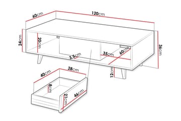 Kintore Soffbord 60 cm - Brun - Möbler - Vardagsrum - Soffbord & vardagsrumsbord - Soffbord