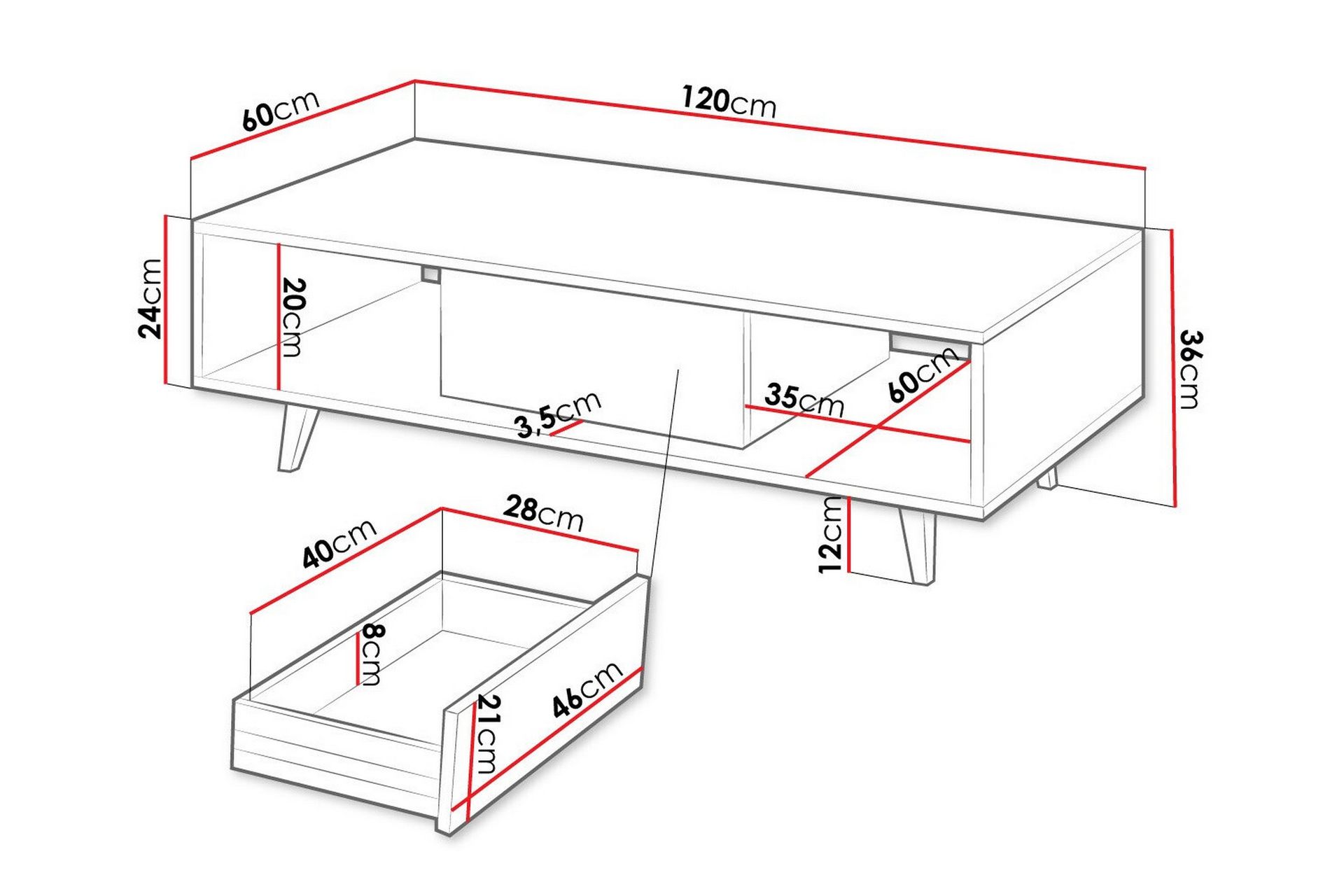 Kintore Soffbord 60 cm Brun - Möbler - Vardagsrum - Soffbord & vardagsrumsbord - Soffbord