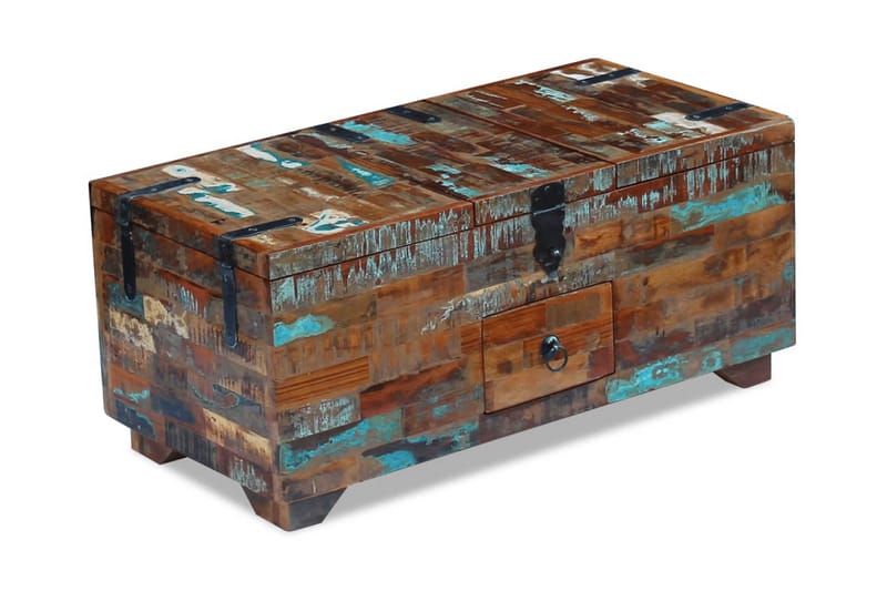 Kistbord massivt återvunnet trä 80x40x35 cm - Brun - Möbler - Vardagsrum - Soffbord & vardagsrumsbord - Soffbord