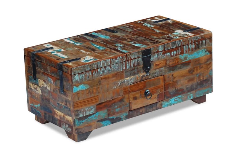 Kistbord massivt återvunnet trä 80x40x35 cm - Brun - Soffbord - Bord