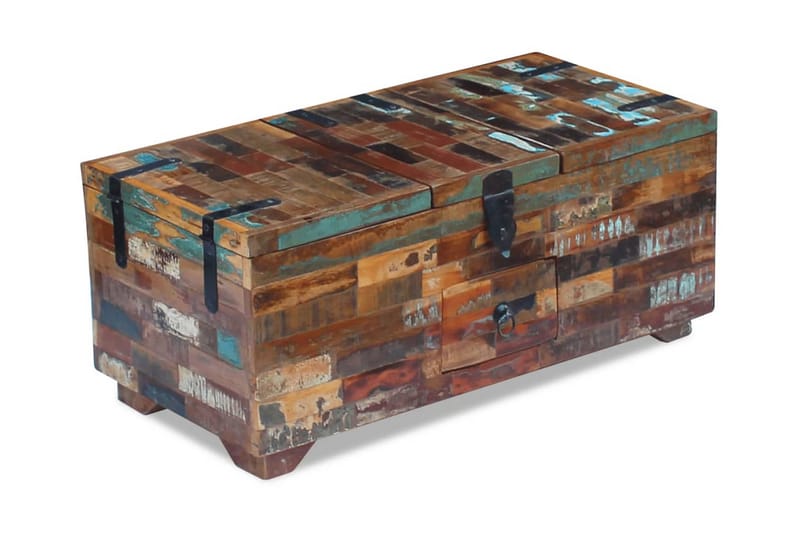 Kistbord massivt återvunnet trä 80x40x35 cm - Brun - Möbler - Vardagsrum - Soffbord & vardagsrumsbord - Soffbord