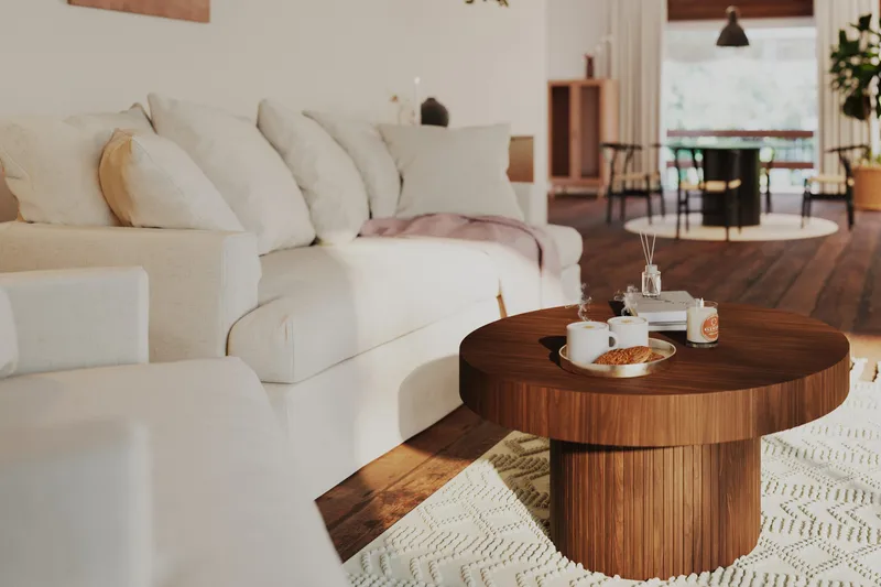 Kopparbo Runt Soffbord 90 cm - Valnöt / Trä / Mörkbrunt - Möbler - Vardagsrum - Soffbord & vardagsrumsbord - Soffbord