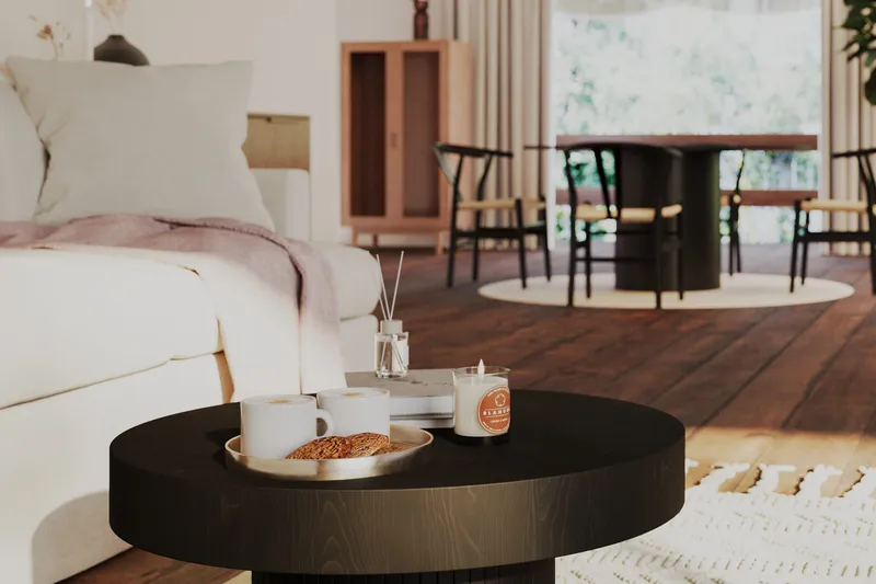 Kopparbo Soffbord 75 cm Runt Svart - Svart trä - Möbler - Vardagsrum - Soffbord & vardagsrumsbord - Soffbord