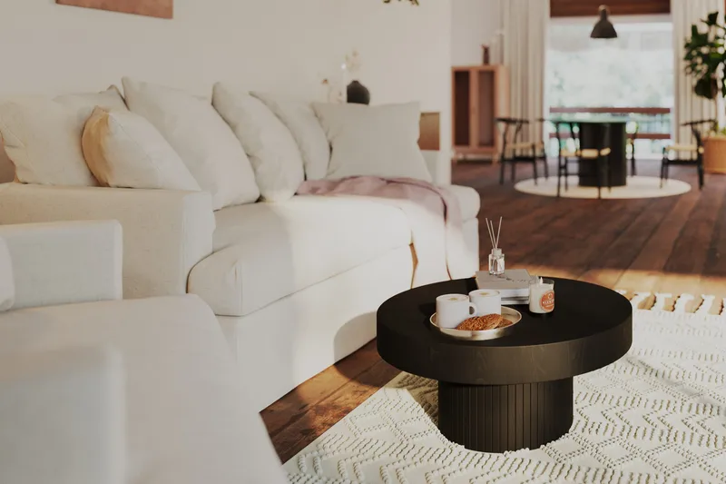 Kopparbo Soffbord 75 cm Runt Svart - Svart trä - Möbler - Vardagsrum - Soffbord & vardagsrumsbord - Soffbord