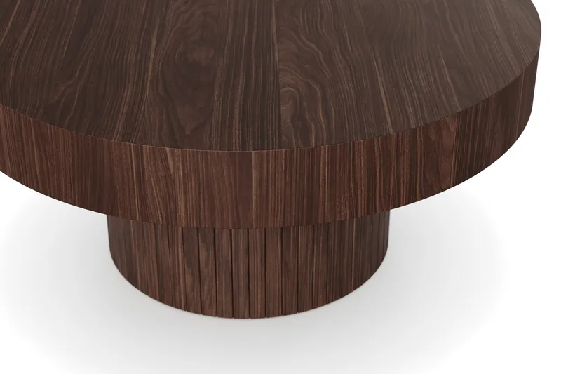 Kopparbo Soffbord 75 cm Runt Valnöt - Mörkbrunt valnötsträ - Möbler - Vardagsrum - Soffbord & vardagsrumsbord - Soffbord