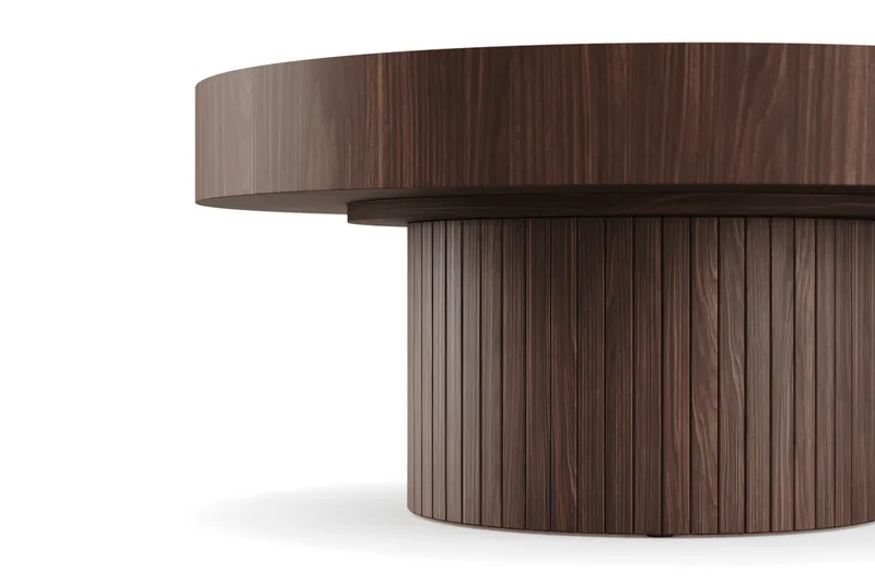 Kopparbo Soffbord 75 cm Runt Valnöt - Mörkbrunt valnötsträ - Möbler - Vardagsrum - Soffbord & vardagsrumsbord - Soffbord