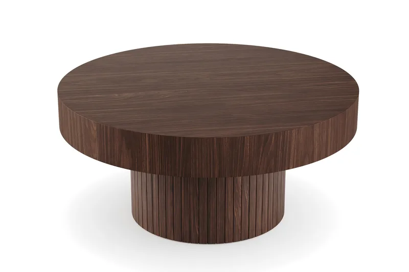 Kopparbo Soffbord 75 cm Runt Valnöt - Mörkbrunt valnötsträ - Möbler - Vardagsrum - Soffbord & vardagsrumsbord - Soffbord