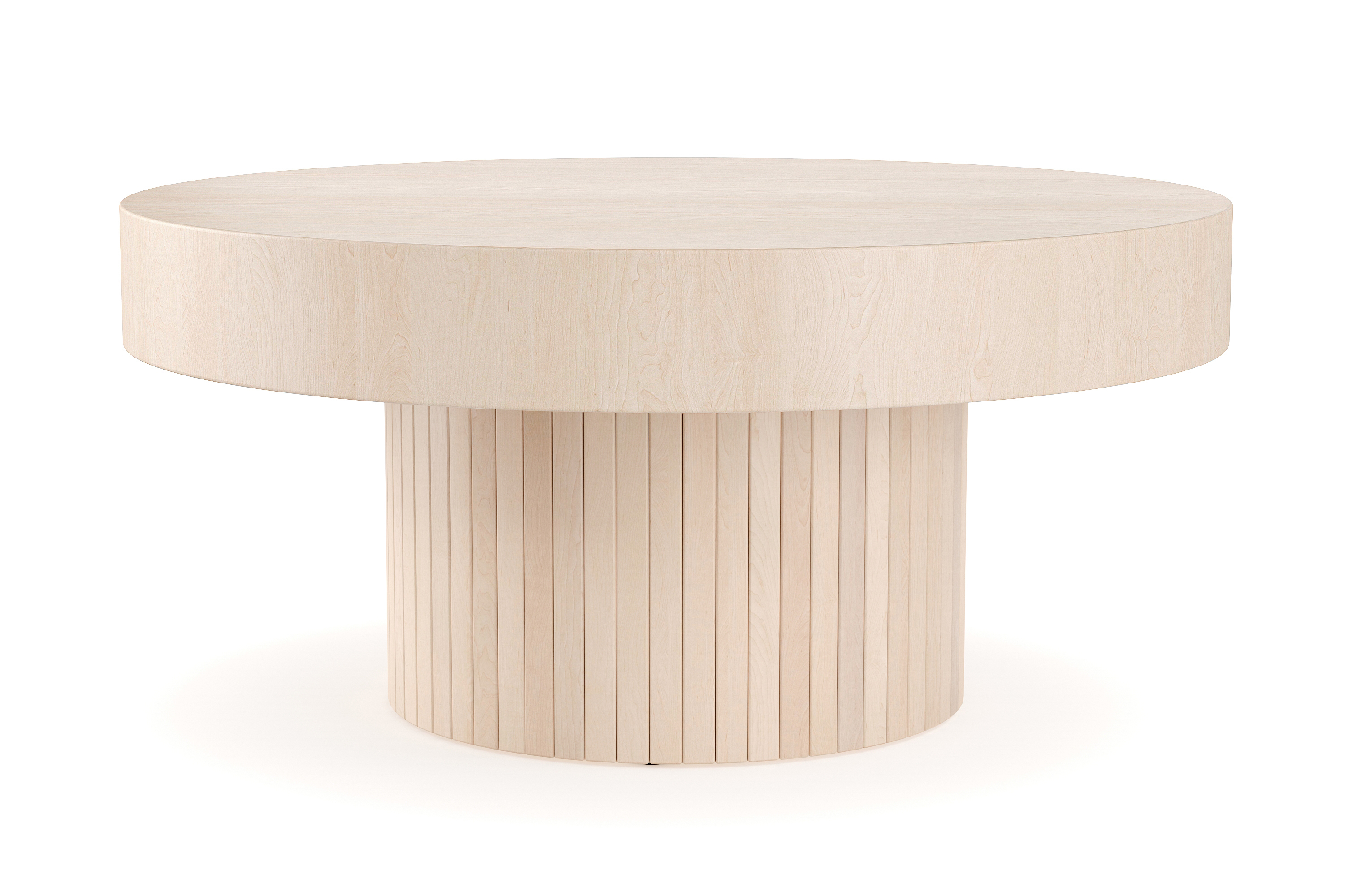 kopparbo soffbord 75 cm runt vitlaserad ek - ljust vitlaserat ekträ