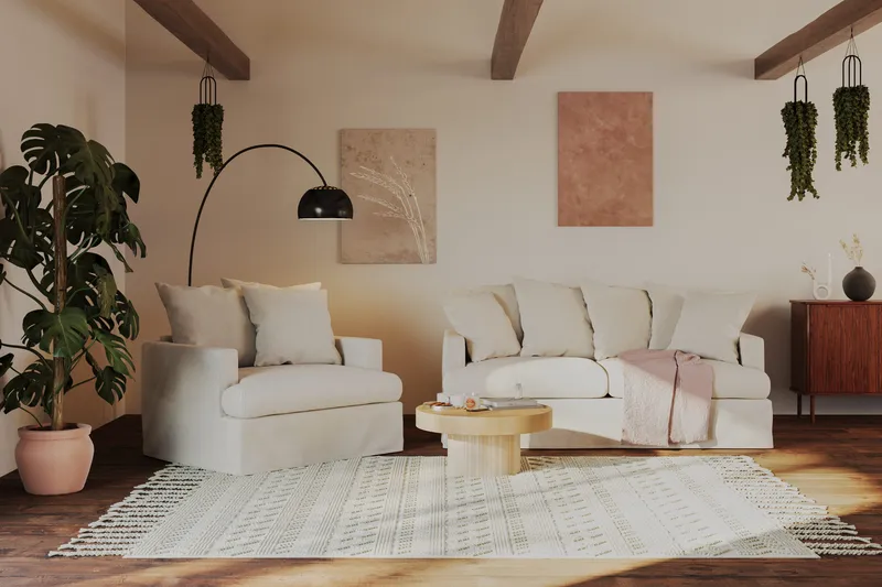 Kopparbo Soffbord 75 cm Runt Vitlaserad Ek - Ljust vitlaserat ekträ - Möbler - Vardagsrum - Soffbord & vardagsrumsbord - Soffbord