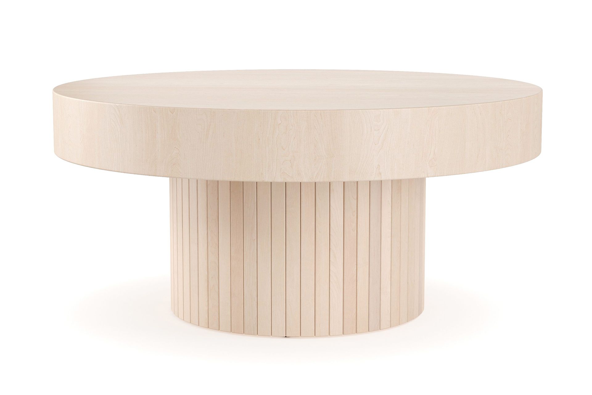 Kopparbo Soffbord 75 cm Runt Vitlaserad Ek - Ljust vitlaserat ektr&auml;