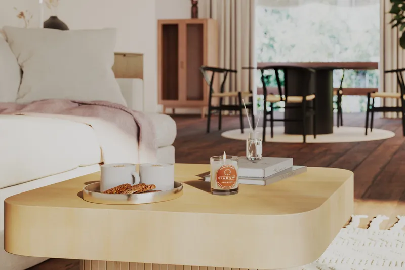 Kopparbo Soffbord 80 cm - Ljust vitlaserat ekträ - Möbler - Vardagsrum - Soffbord & vardagsrumsbord - Soffbord