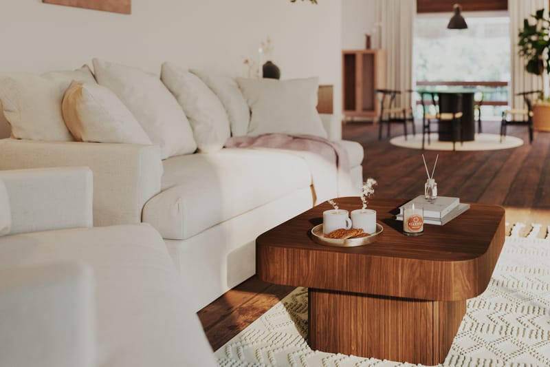 Kopparbo soffbord 80 cm Valnöt - Mörkbrunt valnötsträ - Möbler - Vardagsrum - Soffbord & vardagsrumsbord - Soffbord