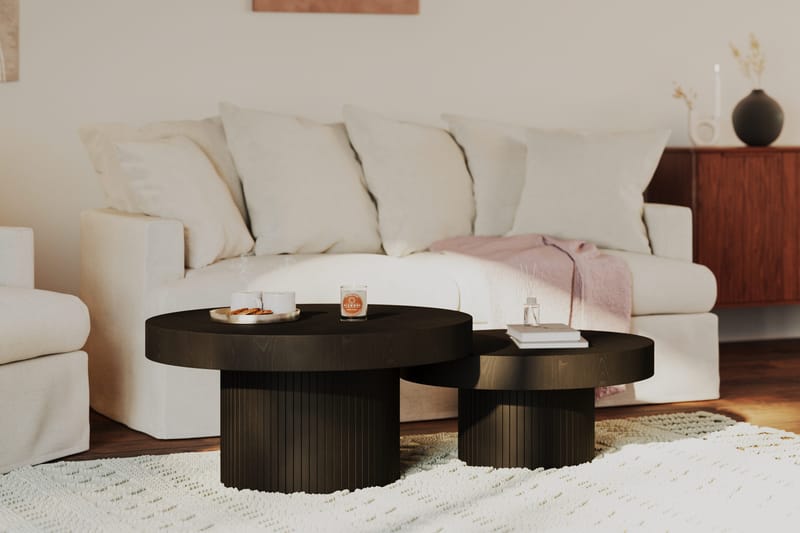 Kopparbo Soffbord 90 cm Runt Svart - Svart trä - Möbler - Vardagsrum - Soffbord & vardagsrumsbord - Soffbord