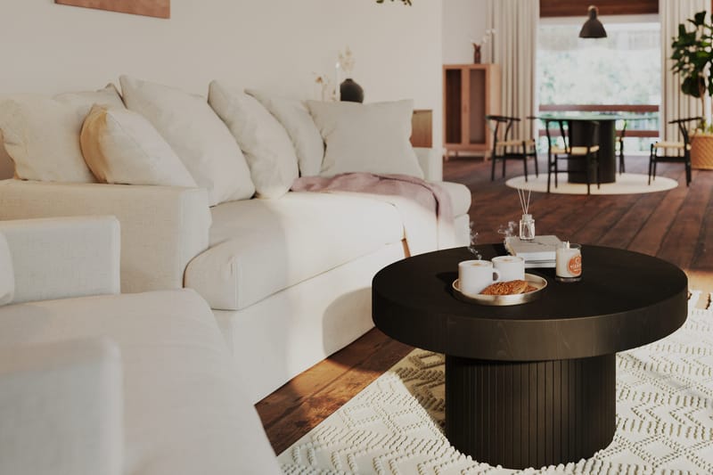 Kopparbo Soffbord 90 cm Runt Svart - Svart trä - Möbler - Vardagsrum - Soffbord & vardagsrumsbord - Soffbord