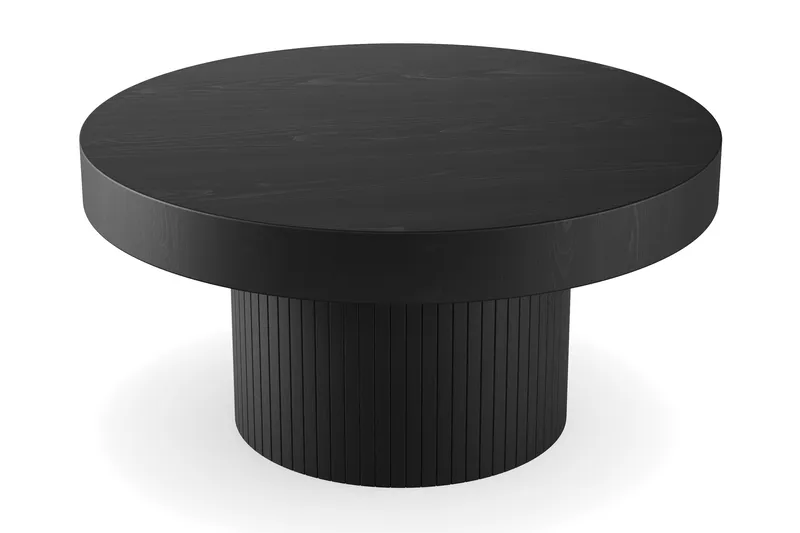 Kopparbo Soffbord 90 cm Runt Svart - Svartlaserad ek - Möbler - Vardagsrum - Soffbord & vardagsrumsbord - Soffbord
