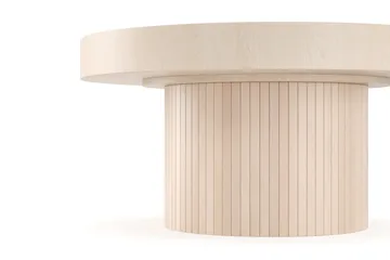 Kopparbo Soffbord 90 cm Runt Vitlaserad Ek - Ljust vitlaserat ekträ - Möbler - Vardagsrum - Soffbord & vardagsrumsbord - Soffbord