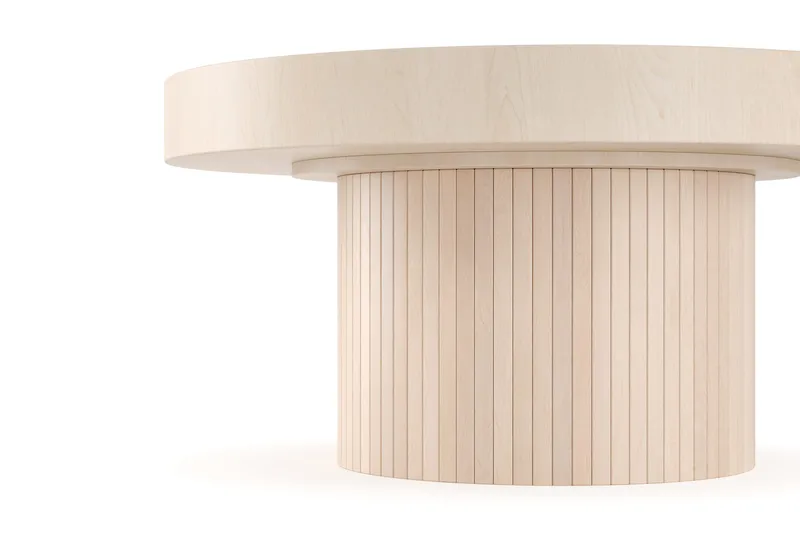 Kopparbo Soffbord 90 cm Runt Vitlaserad Ek - Ljust vitlaserat ekträ - Möbler - Vardagsrum - Soffbord & vardagsrumsbord - Soffbord