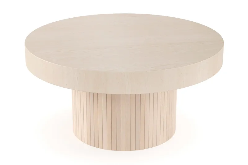 Kopparbo Soffbord 90 cm Runt Vitlaserad Ek - Ljust vitlaserat ekträ - Möbler - Vardagsrum - Soffbord & vardagsrumsbord - Soffbord