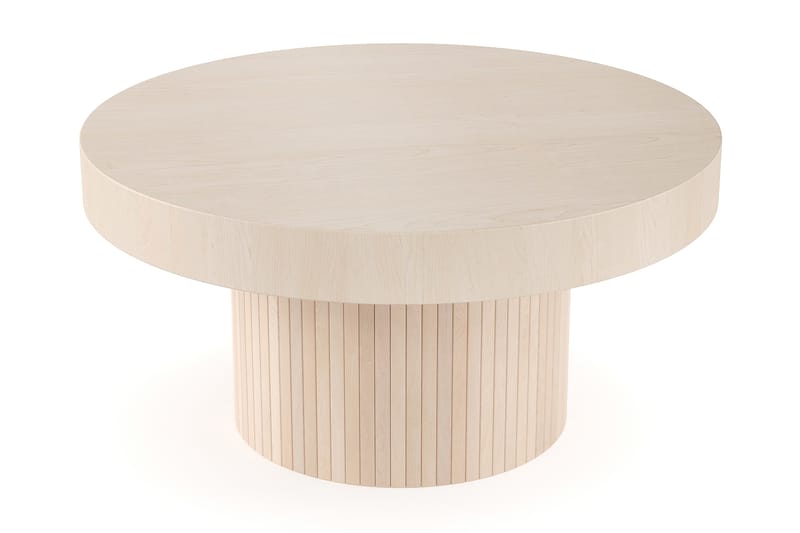 Kopparbo Soffbord 90 cm Runt Vitlaserad Ek - Ljust vitlaserat ekträ - Möbler - Vardagsrum - Soffbord & vardagsrumsbord - Soffbord