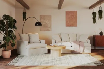 Kopparbo Soffbord 90 cm Runt Vitlaserad Ek - Vitlaserad ek - Möbler - Vardagsrum - Soffbord & vardagsrumsbord - Soffbord