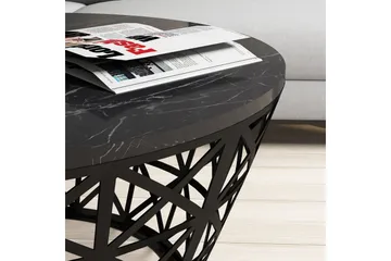 Koraleigh Soffbord 90 cm Runt Marmormönster - Svart - Möbler - Vardagsrum - Soffbord & vardagsrumsbord - Soffbord