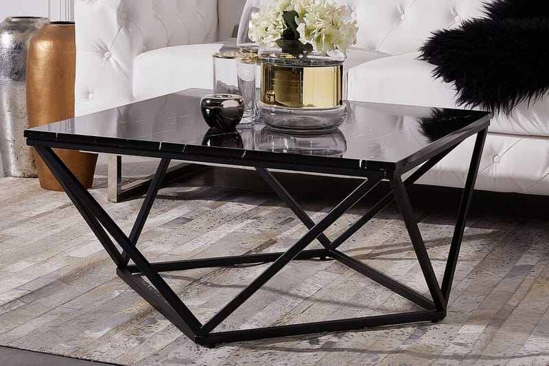 Kubsch Kaffebord Marmormönster - Svart - Möbler - Vardagsrum - Soffbord & vardagsrumsbord - Soffbord