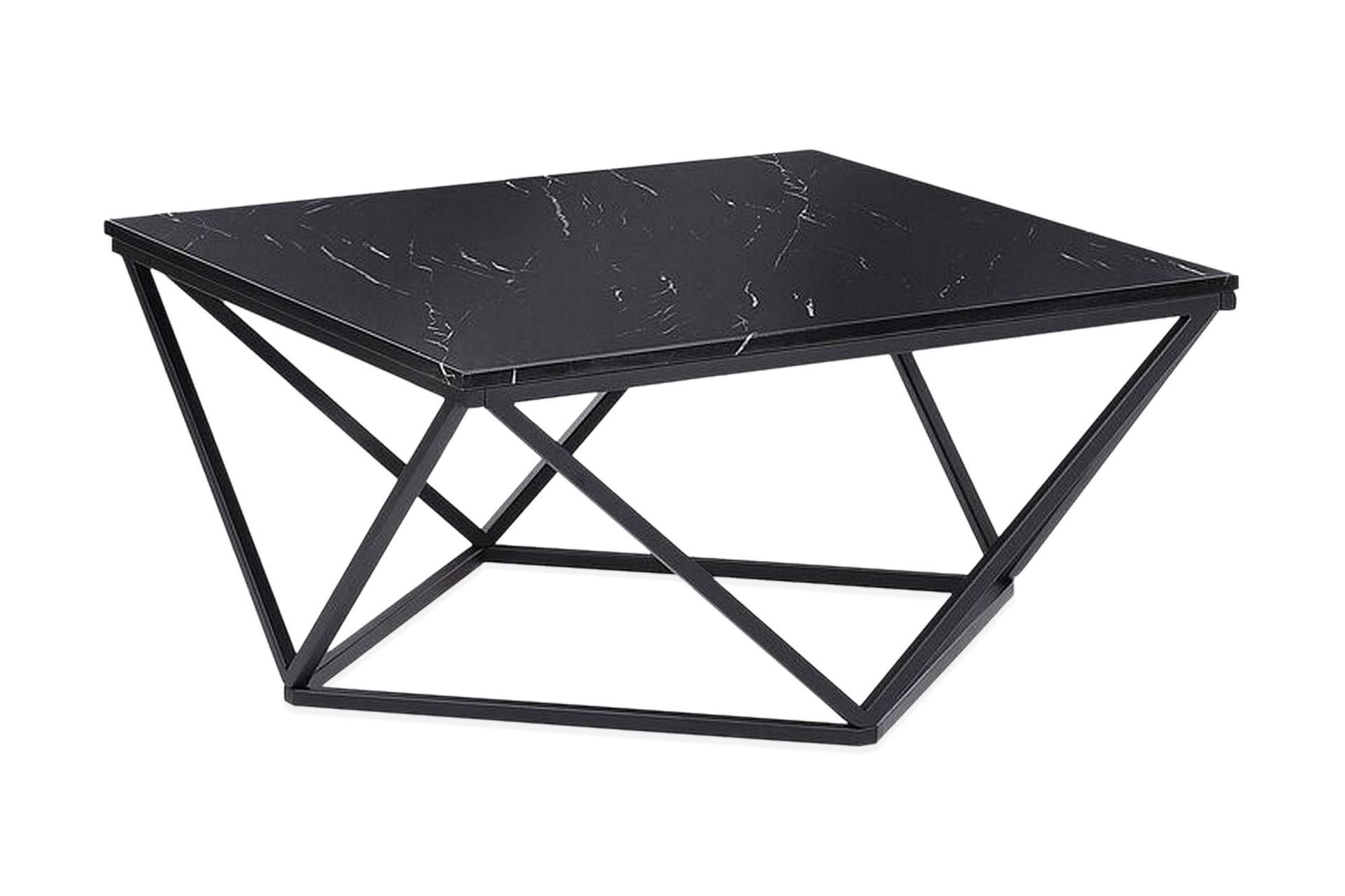 Kubsch Kaffebord Marmorm&ouml;nster - Svart