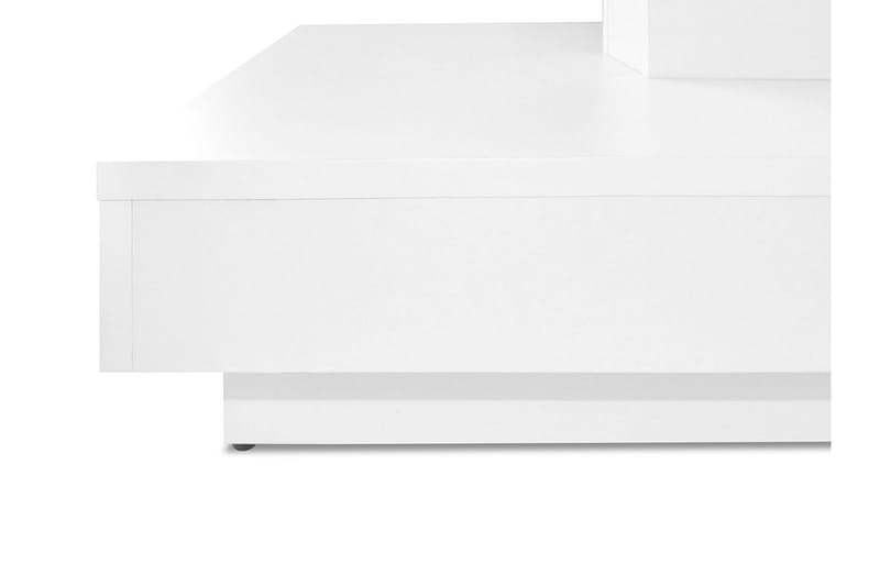 LALOVINA Soffbord 70 cm Vridbart med Förvaring Hylla Vit - Soffbord - Bord