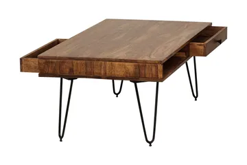 Langner Soffbord 117 cm med Förvaring 2 Lådor + Hyllor - Möbler - Vardagsrum - Soffbord & vardagsrumsbord - Soffbord