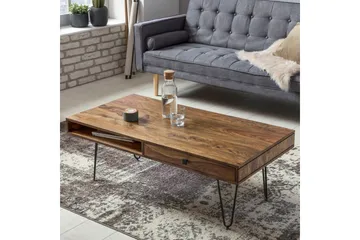 Langner Soffbord 117 cm med Förvaring 2 Lådor + Hyllor - Möbler - Vardagsrum - Soffbord & vardagsrumsbord - Soffbord