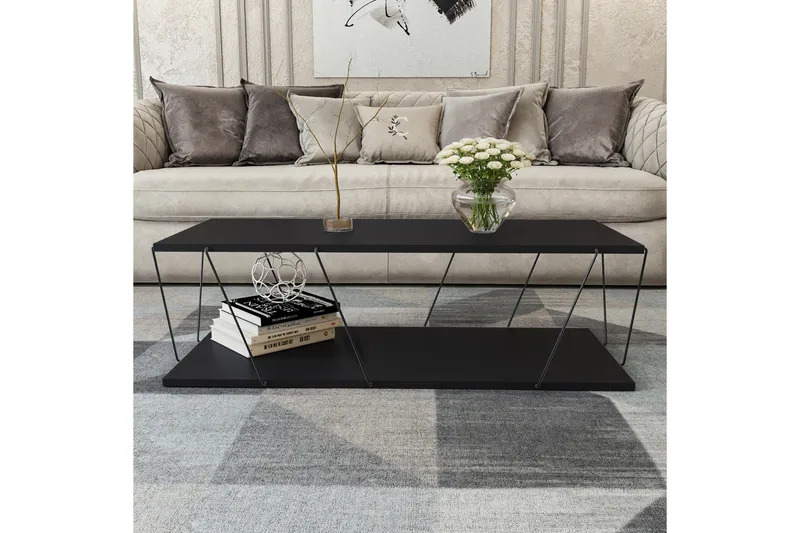 Ljusfors Soffbord 120 cm med Förvaring Hylla - Antracit/Svart - Möbler - Vardagsrum - Soffbord & vardagsrumsbord - Soffbord