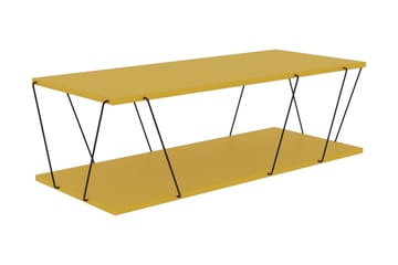 LJUSFORS Soffbord 120 cm med Förvaring Hylla Gul/Svart