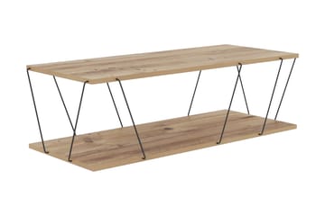 LJUSFORS Soffbord 120 cm med Förvaring Hylla Natur/Svart