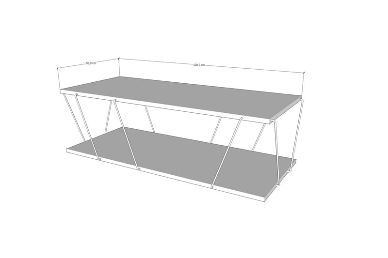 LJUSFORS Soffbord 120 cm med Förvaring Hylla Vit/Svart - Möbler - Vardagsrum - Soffbord & vardagsrumsbord - Soffbord